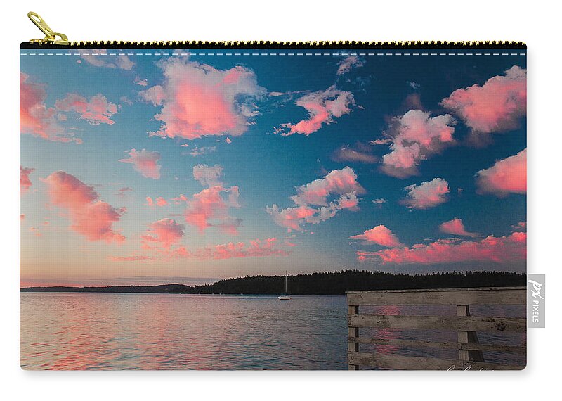 Reflections Zip Pouch featuring the photograph Pink Fluff in the Air by E Faithe Lester