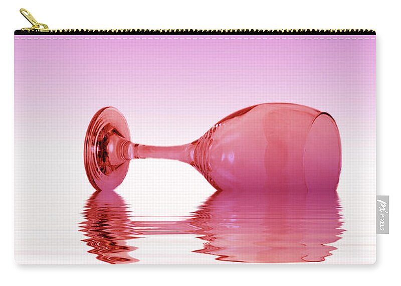 Pink Glass Zip Pouch featuring the photograph Pink Glass by David French