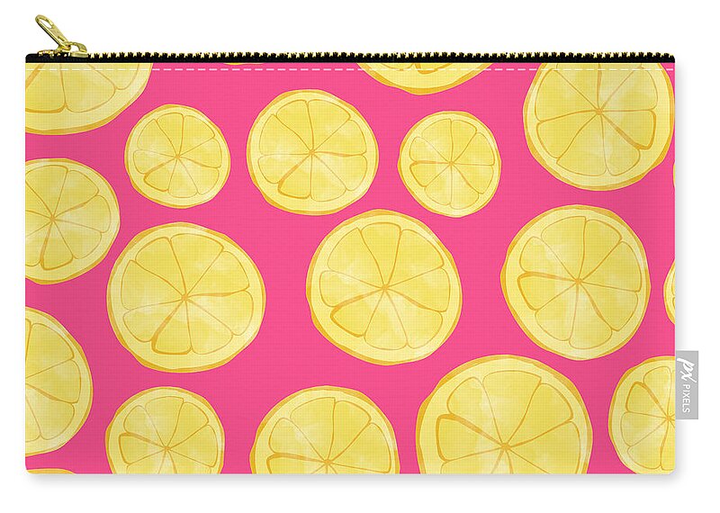 Pink Lemonade Carry-all Pouch featuring the digital art Pink Lemonade by Allyson Johnson