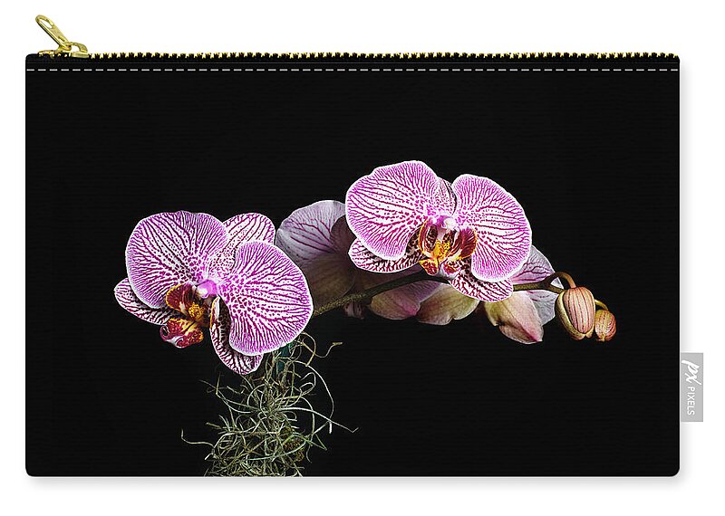 Orchid Zip Pouch featuring the photograph Pink Orchids by Gary Dean Mercer Clark