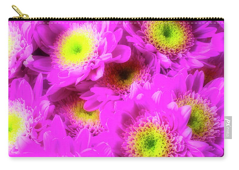 Beautiful Zip Pouch featuring the photograph Pink Poms Bouquet by Garry Gay