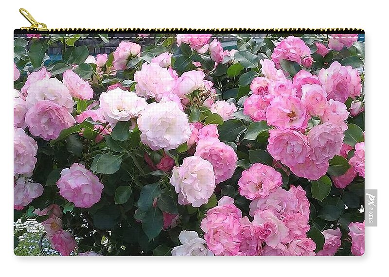 Pink Rose Zip Pouch featuring the photograph Pink Rose by Saori Yamazaki