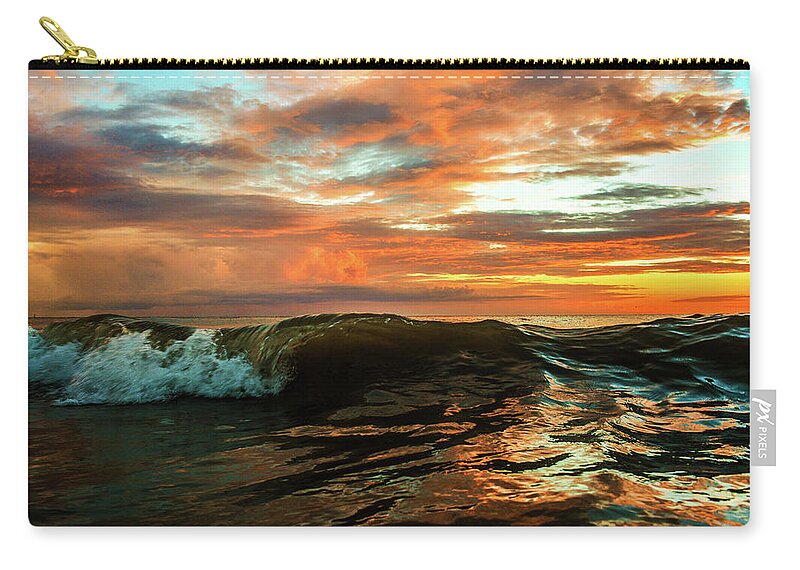 Waves Zip Pouch featuring the photograph Pink Waves by Ashleena Valene Taylor