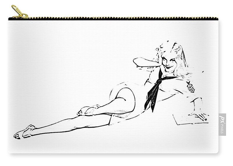 Pinup Zip Pouch featuring the digital art Pinup #14 by Kim Kent