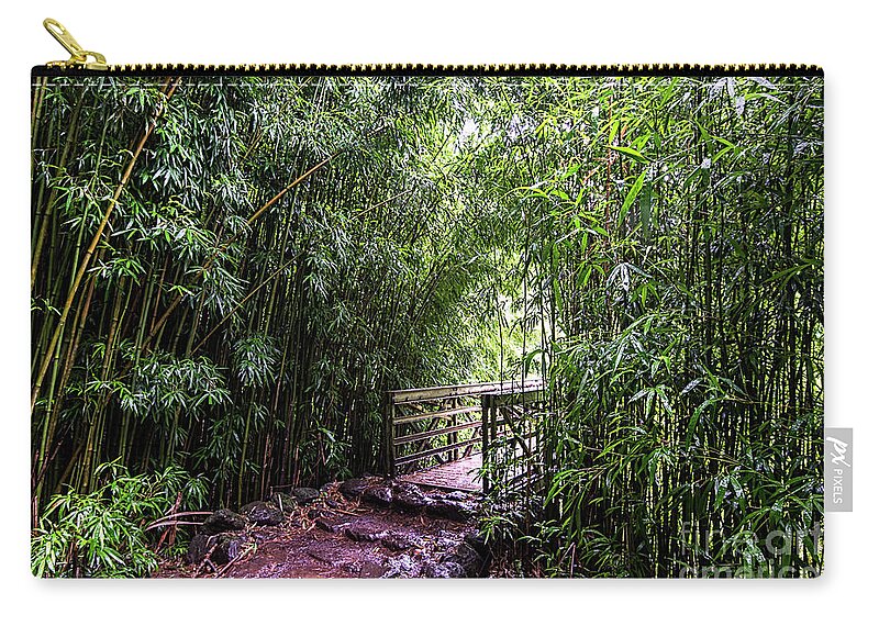 Maui Zip Pouch featuring the photograph Pipiwai bridge by Baywest Imaging