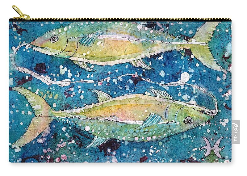 Zodiac Carry-all Pouch featuring the painting Pisces by Ruth Kamenev