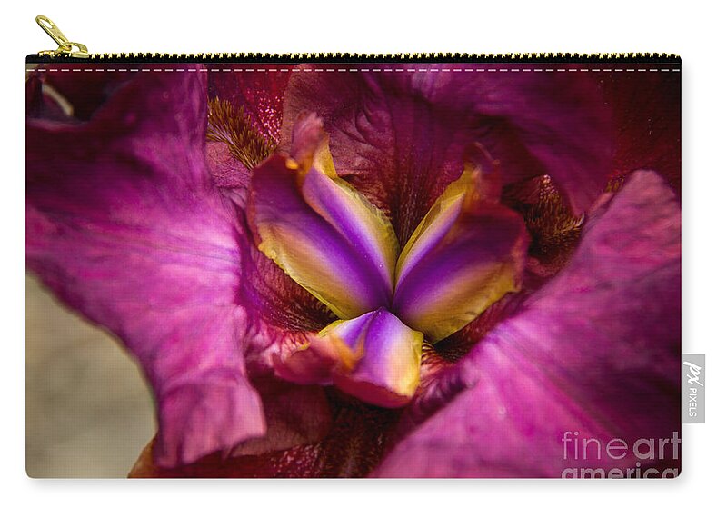 Iris Zip Pouch featuring the photograph Pistil Packing Iris by Robert Bales