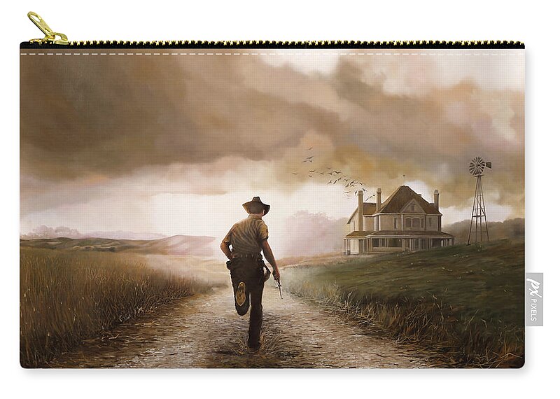 Cow Boy Carry-all Pouch featuring the painting Un Pistola by Guido Borelli