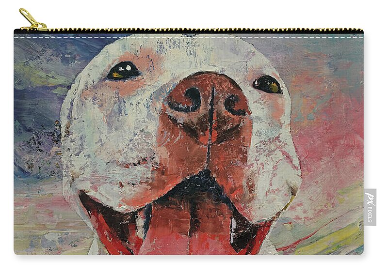 Art Zip Pouch featuring the painting Pitbull by Michael Creese