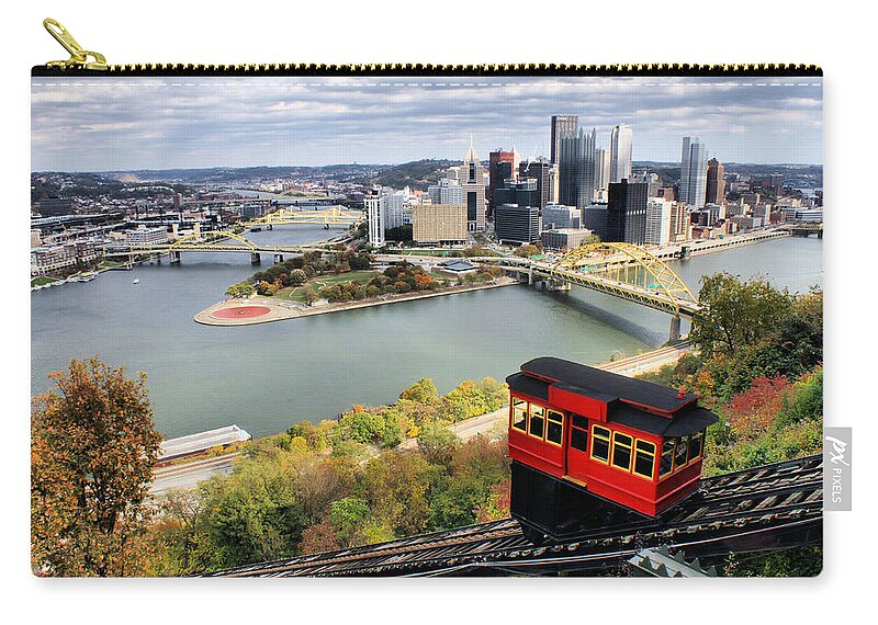 Pittsburgh Zip Pouch featuring the photograph Pittsburgh from Incline by Michelle Joseph-Long