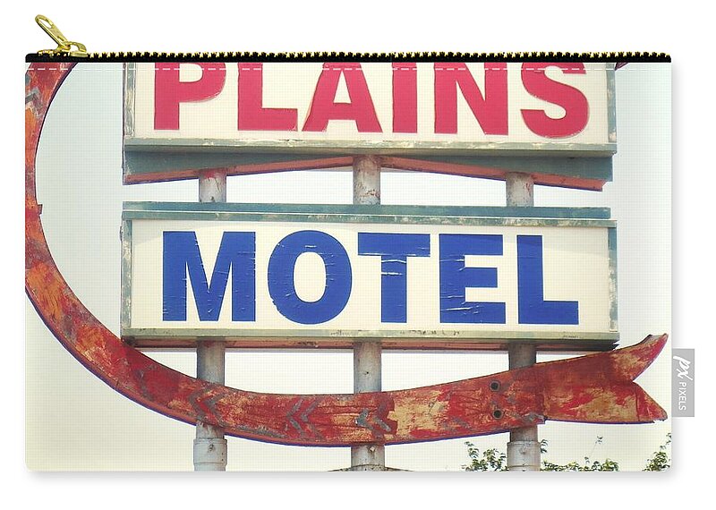 Plains Motel Zip Pouch featuring the photograph Plains Motel by Gia Marie Houck