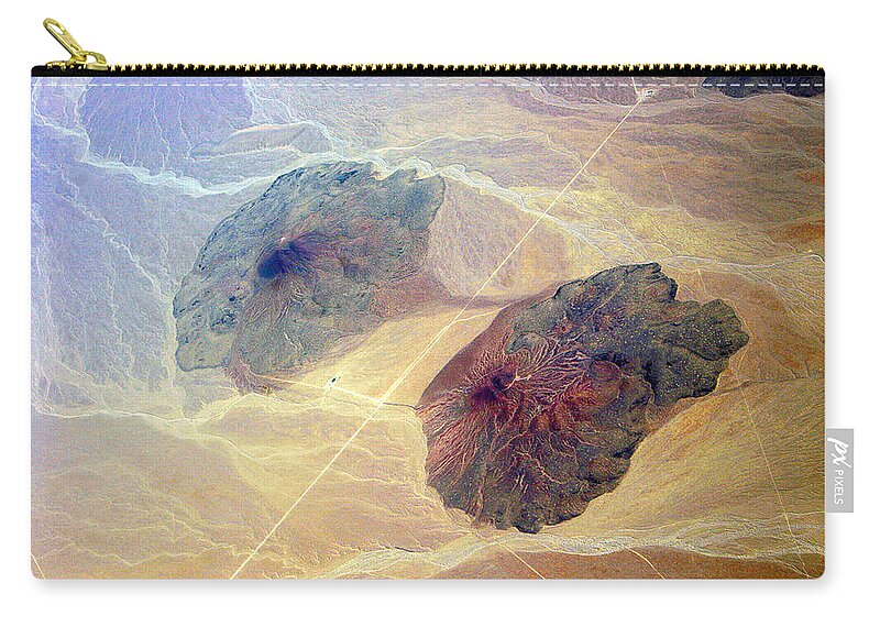 Aerial Zip Pouch featuring the photograph Planet Art Close Encounters by James BO Insogna