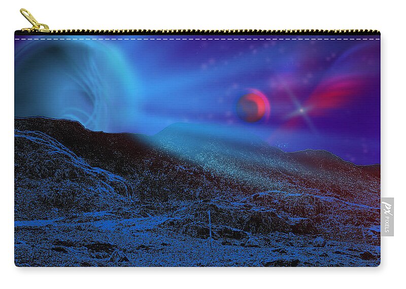 Background Zip Pouch featuring the digital art Planet X by Svetlana Sewell