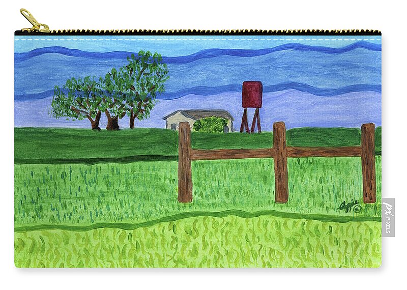 Plant City Zip Pouch featuring the painting Auburndale, Florida by Stephanie Agliano