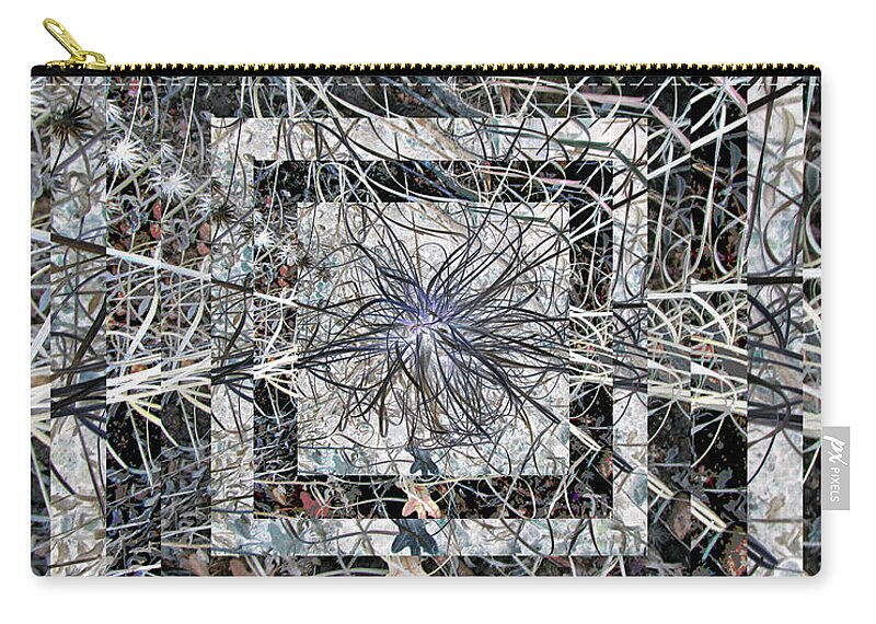 Mandala Zip Pouch featuring the digital art Plant Energy Kaleidoscope by Julia L Wright
