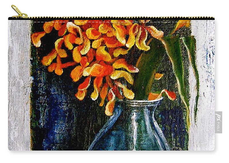 Beautiful Art Zip Pouch featuring the painting Plant by Laura Pierre-Louis