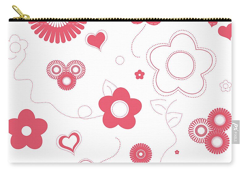 Abstract Zip Pouch featuring the digital art Playful Flower Background by Serena King