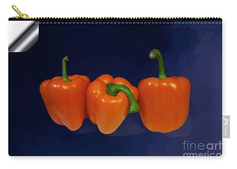 Playful Zip Pouch featuring the photograph Playful Peppers by Renee Trenholm