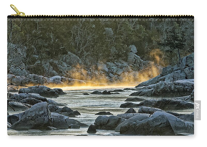 Mist Zip Pouch featuring the photograph Playfull Mist by Robert Charity
