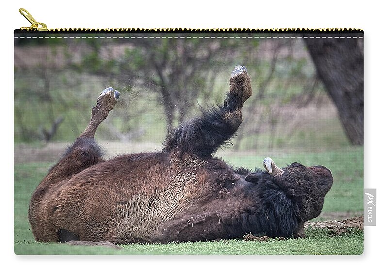 Mammal Zip Pouch featuring the photograph Playing Dead by Paul Freidlund