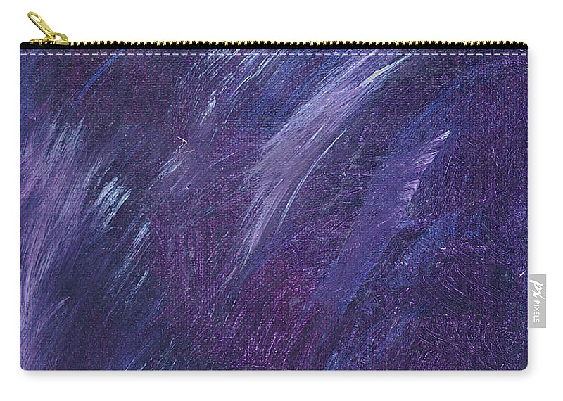 Plum Zip Pouch featuring the painting Plum Visions 90 by Joe Loffredo