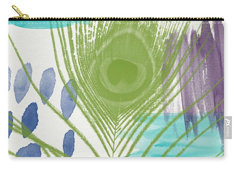 Peacock Carry-all Pouch featuring the painting Plumage 4- Art by Linda Woods by Linda Woods
