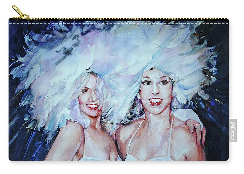 Figures Zip Pouch featuring the painting Plumage by P Anthony Visco