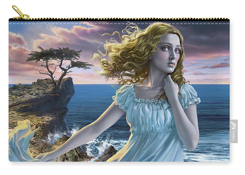 Edgar Allen Poe Carry-all Pouch featuring the digital art Poe's Lenore by Mark Fredrickson
