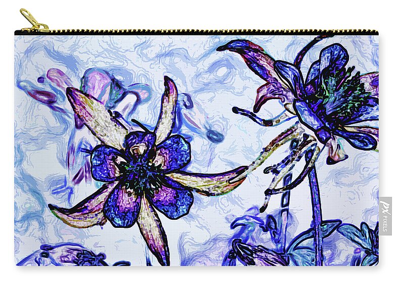 Nature Zip Pouch featuring the mixed media Poetry In Motion 3 by Angelina Tamez