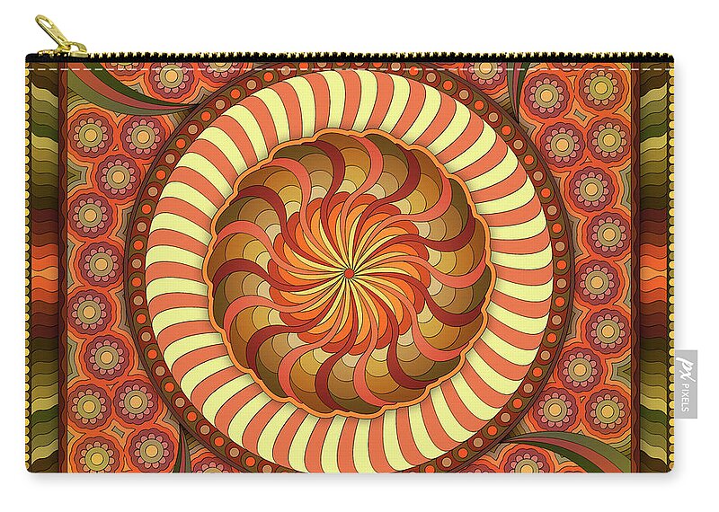 Harmony Mandalas Zip Pouch featuring the digital art Poetry In Motion by Becky Titus