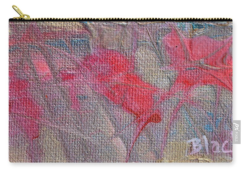 Poinsettia Zip Pouch featuring the painting Poinsettia's In The Window by Donna Blackhall
