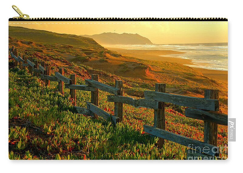 Point Reyes Zip Pouch featuring the photograph Point Reyes Sunset by Adam Jewell