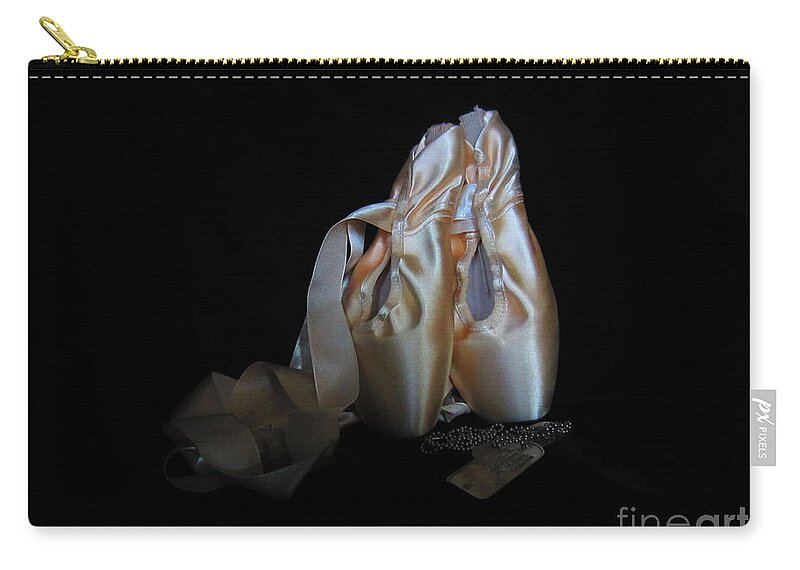 Pointe Shoes Zip Pouch featuring the photograph Pointe Shoes and Dog Tags3 by Laurianna Taylor