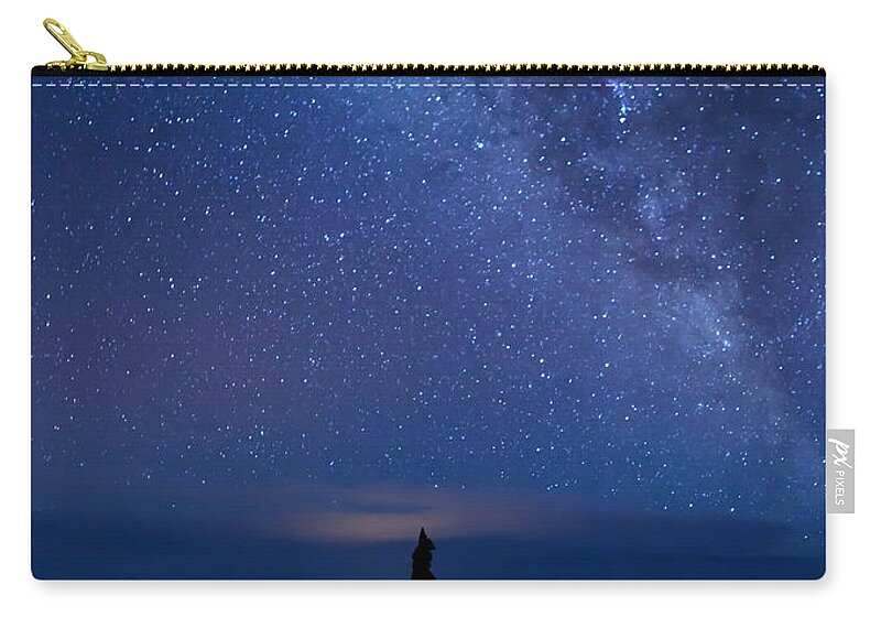 Milky Way Zip Pouch featuring the photograph Pointing to the Heavens by Susan Rissi Tregoning