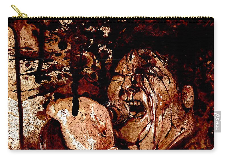 Ryan Almighty Carry-all Pouch featuring the painting POISON IDEA - JERRY - dry blood by Ryan Almighty