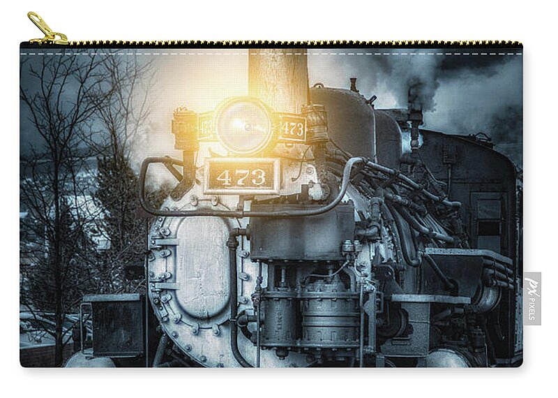 Trains Zip Pouch featuring the photograph Polar Express by Darren White