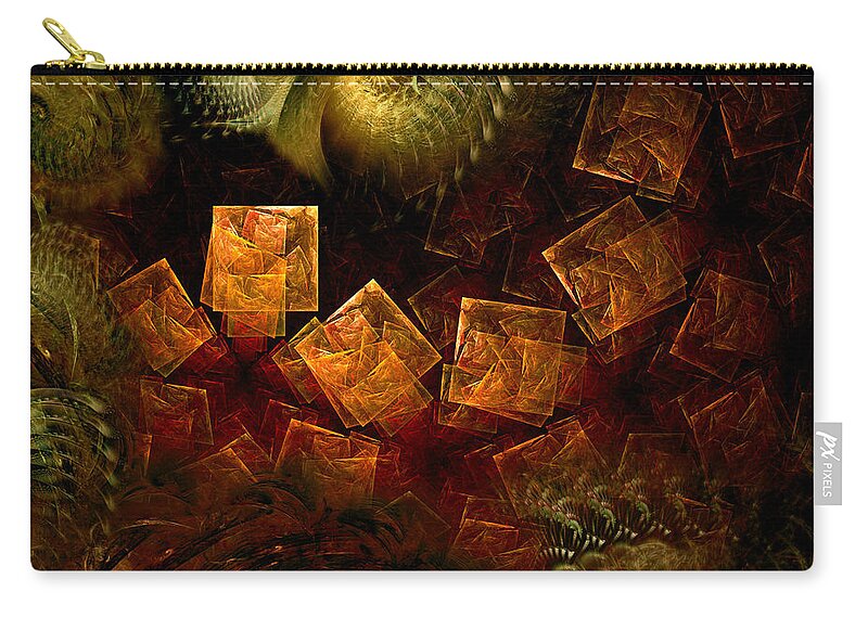 Abstract Zip Pouch featuring the digital art Political Dissonance by Casey Kotas