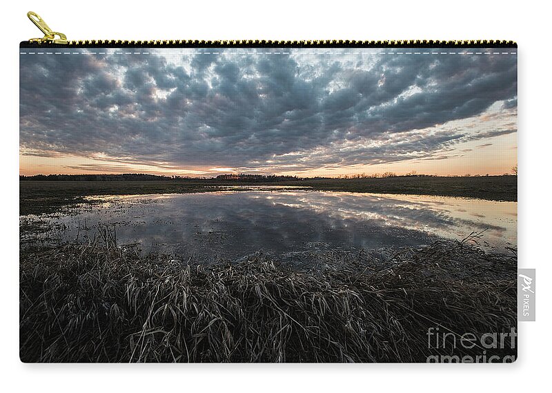 Pond Zip Pouch featuring the photograph Pond and Sky Reflection5 by Steve Somerville