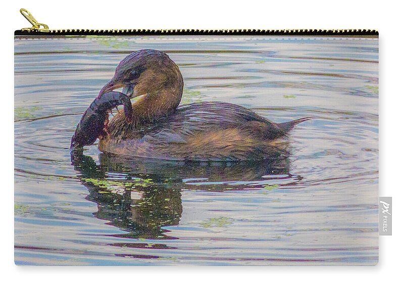 Grebe Zip Pouch featuring the photograph Pondering The Fit by Kimo Fernandez