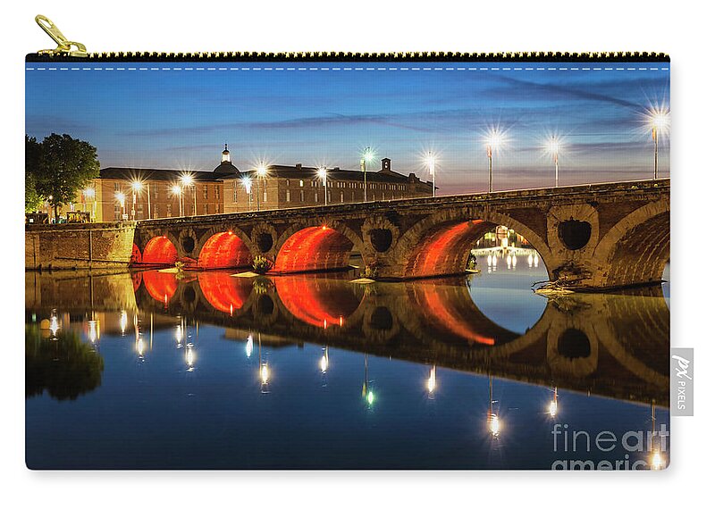 Pont Neuf Zip Pouch featuring the photograph Pont Neuf in Toulouse by Elena Elisseeva
