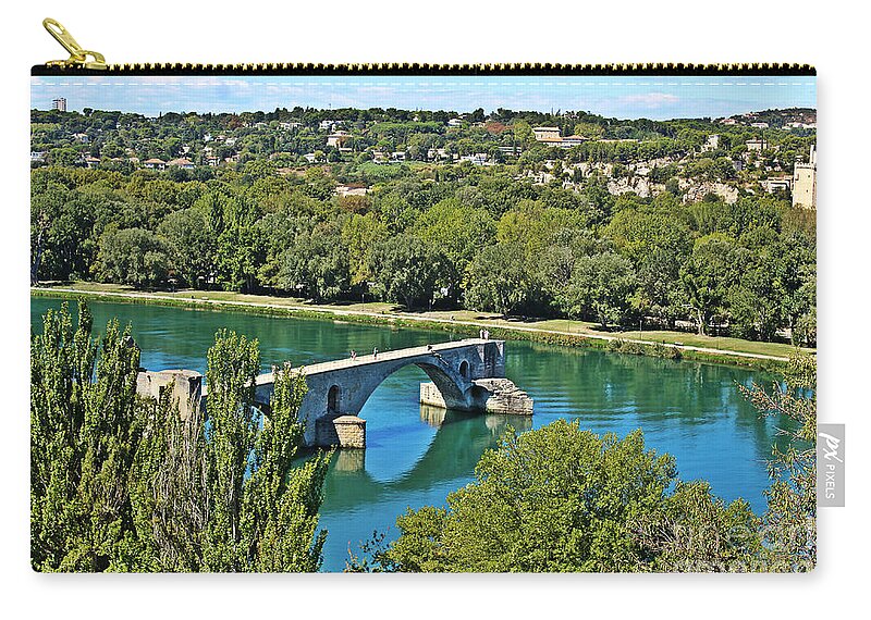 Pont Saint-benezet Zip Pouch featuring the photograph Pont Saint-Benezet by Binka Kirova
