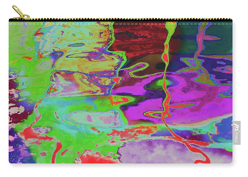 Art Photo Outrageous Colors Abstract Patterns Zip Pouch featuring the photograph Pool surface reflections by Priscilla Batzell Expressionist Art Studio Gallery