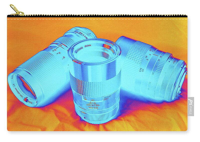 Pop Art Zip Pouch featuring the photograph Pop Art Camera Lenses by Phil Perkins