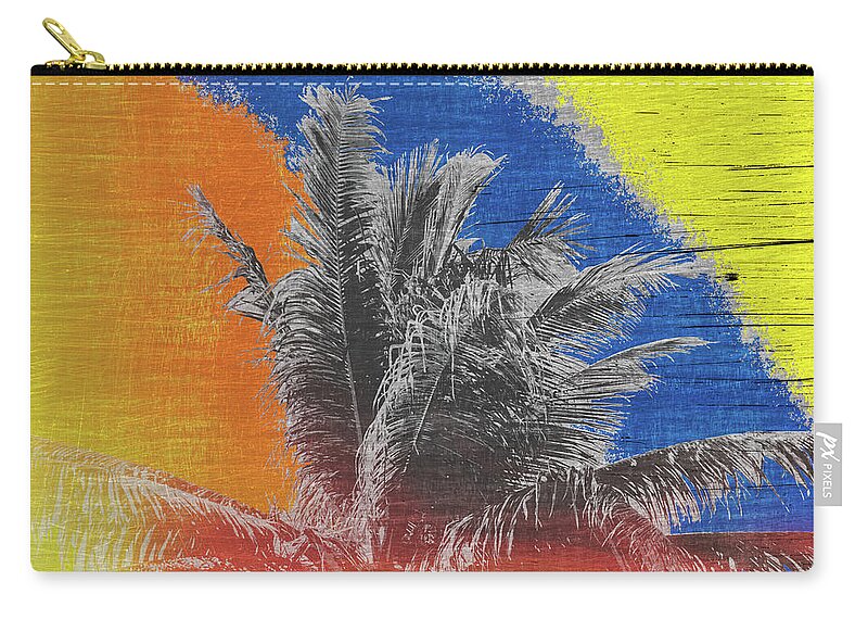 Coconut Tree Zip Pouch featuring the photograph Pop Art Coconut Tree Retro Tropical Vintage Palm by Beverly Claire Kaiya