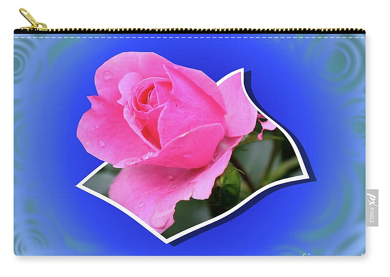 Flower Zip Pouch featuring the photograph Pop Out Rosebud by Smilin Eyes Treasures