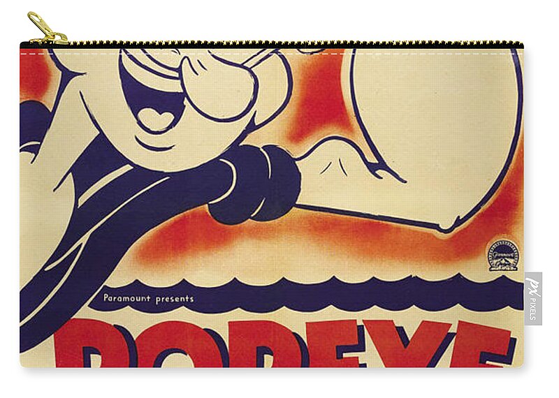 Popeye The Sailor Man Zip Pouch featuring the painting Popeye Technicolor by Tony Rubino