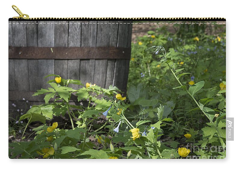Barrel Zip Pouch featuring the photograph Poppies and Bluebells by Andrea Silies