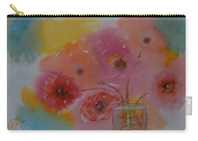Poppies At Ease Zip Pouch featuring the photograph Poppies At Ease by Warren Thompson
