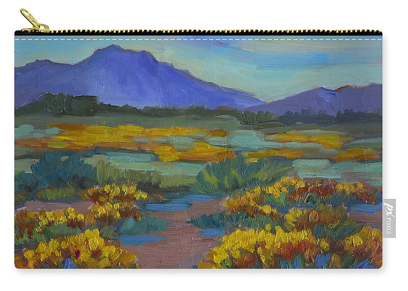 Poppy Zip Pouch featuring the painting Poppies at San Carlos by Diane McClary
