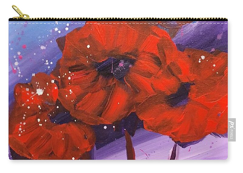 Poppies Zip Pouch featuring the painting Poppies by Christina Schott